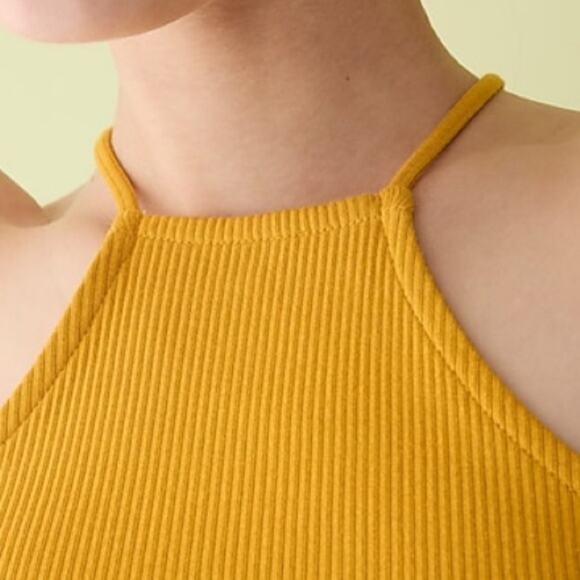 J. Crew Bronzed Ochre Vintage rib crop halter tank - Picture 4 of 7